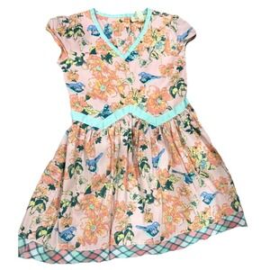 Matilda Jane Girls 6 Bird Floral Dress Cottagecore Boutique‎ Preppy